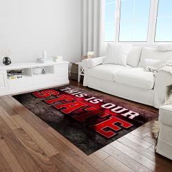 NCAA NC State Wolfpack Sport Basketball And Foolball Team Logo Rectangle Area Rug NCSW25