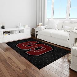 NCAA NC State Wolfpack Sport Basketball And Foolball Team Logo Rectangle Area Rug NCSW26