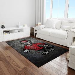 NCAA NC State Wolfpack Sport Basketball And Foolball Team Logo Rectangle Area Rug NCSW29