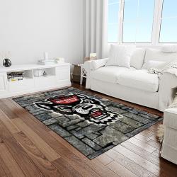NCAA NC State Wolfpack Sport Basketball And Foolball Team Logo Rectangle Area Rug NCSW30