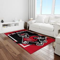 NCAA NC State Wolfpack Sport Basketball And Foolball Team Logo Rectangle Area Rug NCSW35