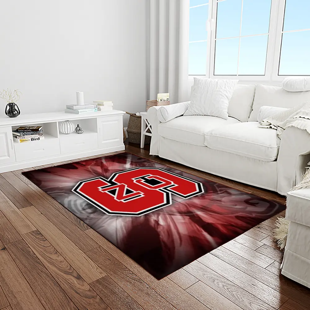 NCAA NC State Wolfpack Sport Basketball And Foolball Team Logo Rectangle Area Rug NCSW44