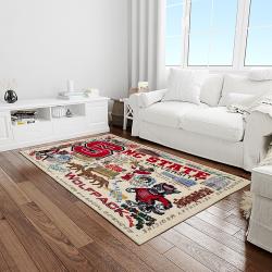 NCAA NC State Wolfpack Sport Basketball And Foolball Team Logo Rectangle Area Rug NCSW58