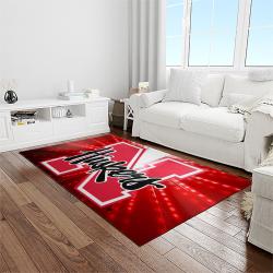 NCAA Nebraska Cornhuskers College Sport Basketball And Foolball Team Logo Rectangle Area Rug NCS02