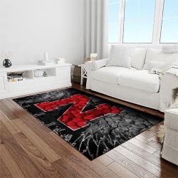NCAA Nebraska Cornhuskers College Sport Basketball And Foolball Team Logo Rectangle Area Rug NCS06