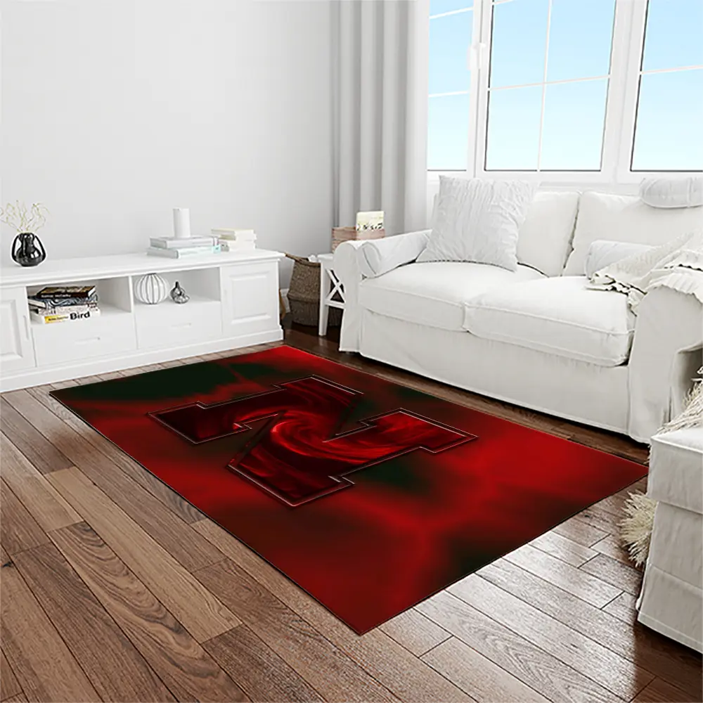 NCAA Nebraska Cornhuskers College Sport Basketball And Foolball Team Logo Rectangle Area Rug NCS08