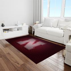 NCAA Nebraska Cornhuskers College Sport Basketball And Foolball Team Logo Rectangle Area Rug NCS09