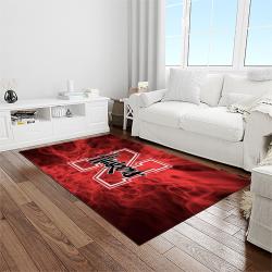 NCAA Nebraska Cornhuskers College Sport Basketball And Foolball Team Logo Rectangle Area Rug NCS10