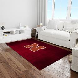 NCAA Nebraska Cornhuskers College Sport Basketball And Foolball Team Logo Rectangle Area Rug NCS21