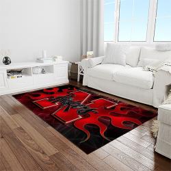 NCAA Nebraska Cornhuskers College Sport Basketball And Foolball Team Logo Rectangle Area Rug NCS27