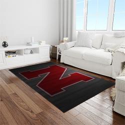 NCAA Nebraska Cornhuskers College Sport Basketball And Foolball Team Logo Rectangle Area Rug NCS31