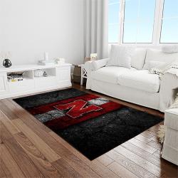 NCAA Nebraska Cornhuskers College Sport Basketball And Foolball Team Logo Rectangle Area Rug NCS33