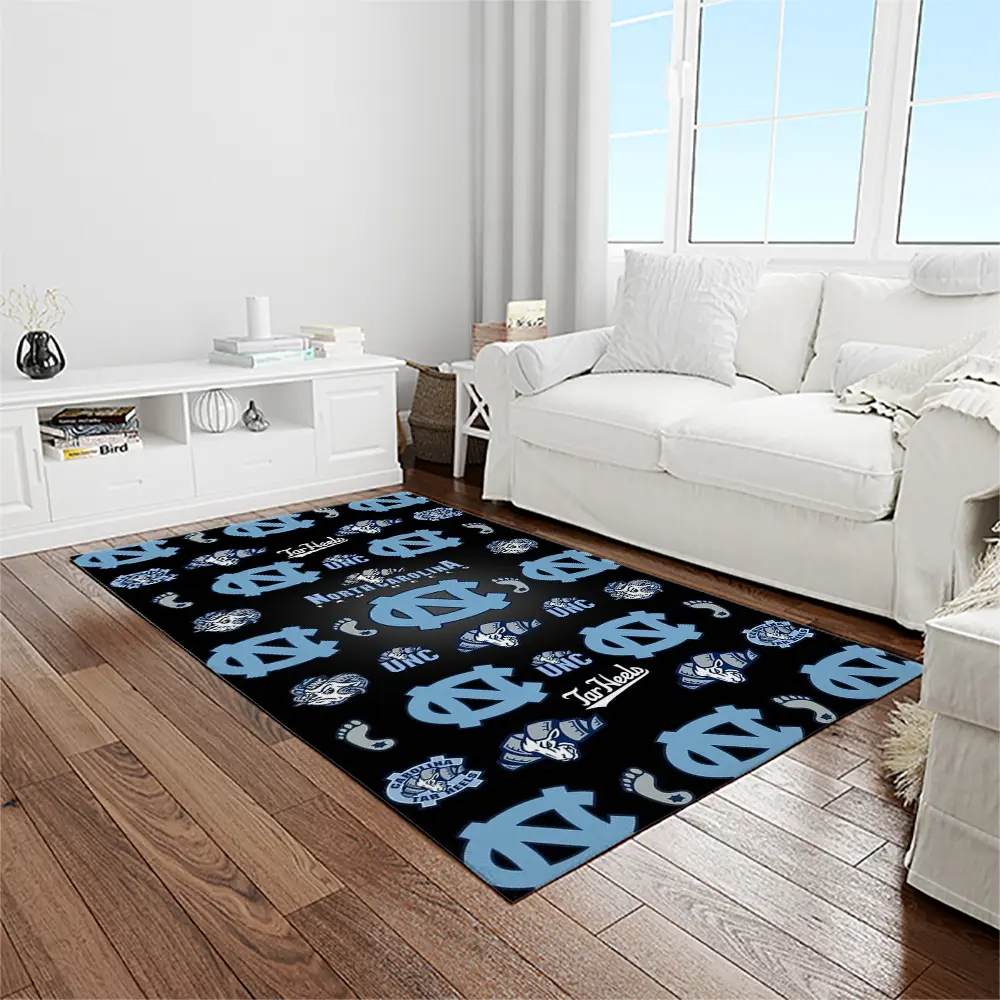 NCAA North Carolina Tar Heels College Sport Basketball And Foolball Team Logo Rectangle Area Rug NCTH16