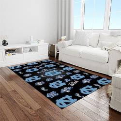 NCAA North Carolina Tar Heels College Sport Basketball And Foolball Team Logo Rectangle Area Rug NCTH16