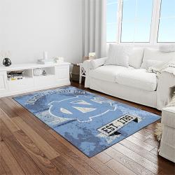 NCAA North Carolina Tar Heels College Sport Basketball And Foolball Team Logo Rectangle Area Rug NCTH21