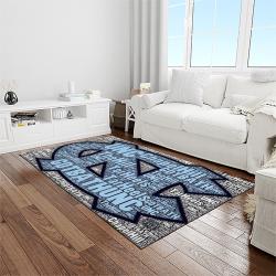 NCAA North Carolina Tar Heels College Sport Basketball And Foolball Team Logo Rectangle Area Rug NCTH29
