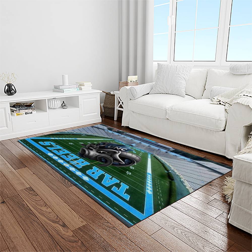 NCAA North Carolina Tar Heels College Sport Basketball And Foolball Team Logo Rectangle Area Rug NCTH31