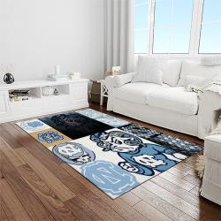 NCAA North Carolina Tar Heels College Sport Basketball And Foolball Team Logo Rectangle Area Rug NCTH40