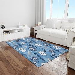 NCAA North Carolina Tar Heels College Sport Basketball And Foolball Team Logo Rectangle Area Rug NCTH42