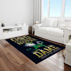 NCAA Notre Dame Fighting Sport Basketball And Foolball Team Logo Rectangle Area Rug NDF04