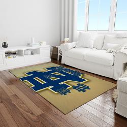 NCAA Notre Dame Fighting Sport Basketball And Foolball Team Logo Rectangle Area Rug NDF05