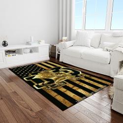 NCAA Notre Dame Fighting Sport Basketball And Foolball Team Logo Rectangle Area Rug NDF08