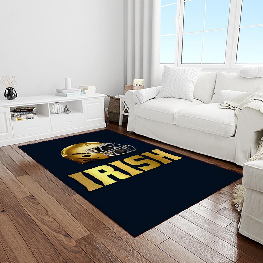 NCAA Notre Dame Fighting Sport Basketball And Foolball Team Logo Rectangle Area Rug NDF09