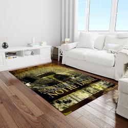 NCAA Notre Dame Fighting Sport Basketball And Foolball Team Logo Rectangle Area Rug NDF14
