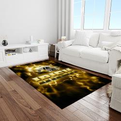 NCAA Notre Dame Fighting Sport Basketball And Foolball Team Logo Rectangle Area Rug NDF16