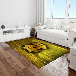 NCAA Notre Dame Fighting Sport Basketball And Foolball Team Logo Rectangle Area Rug NDF18