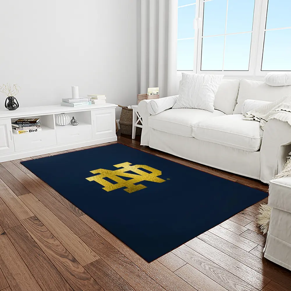 NCAA Notre Dame Fighting Sport Basketball And Foolball Team Logo Rectangle Area Rug NDF20