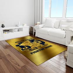 NCAA Notre Dame Fighting Sport Basketball And Foolball Team Logo Rectangle Area Rug NDF21