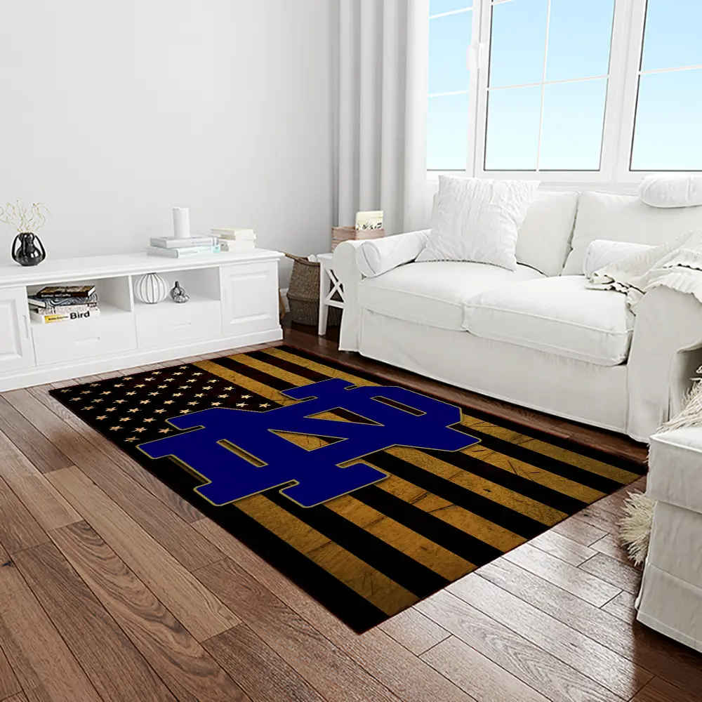 NCAA Notre Dame Fighting Sport Basketball And Foolball Team Logo Rectangle Area Rug NDF22