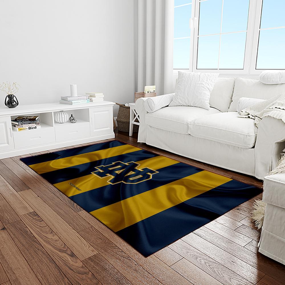 NCAA Notre Dame Fighting Sport Basketball And Foolball Team Logo Rectangle Area Rug NDF34