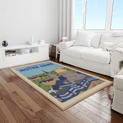 NCAA Notre Dame Fighting Sport Basketball And Foolball Team Logo Rectangle Area Rug NDF37