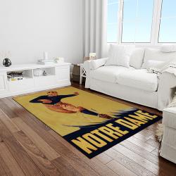 NCAA Notre Dame Fighting Sport Basketball And Foolball Team Logo Rectangle Area Rug NDF41
