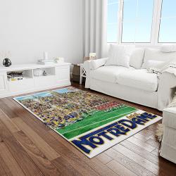 NCAA Notre Dame Fighting Sport Basketball And Foolball Team Logo Rectangle Area Rug NDF70