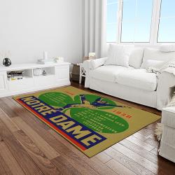NCAA Notre Dame Fighting Sport Basketball And Foolball Team Logo Rectangle Area Rug NDF77
