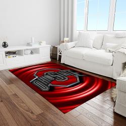 NCAA Ohio State Buckeyes College Sport Basketball And Foolball Team Logo Rectangle Area Rug OSB02