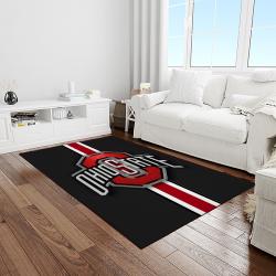 NCAA Ohio State Buckeyes College Sport Basketball And Foolball Team Logo Rectangle Area Rug OSB05