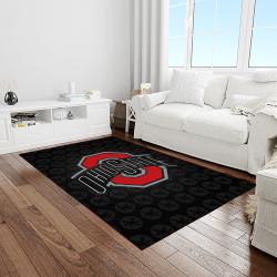 NCAA Ohio State Buckeyes College Sport Basketball And Foolball Team Logo Rectangle Area Rug OSB19
