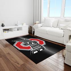 NCAA Ohio State Buckeyes College Sport Basketball And Foolball Team Logo Rectangle Area Rug OSB23
