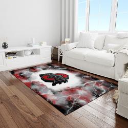 NCAA Ohio State Buckeyes College Sport Basketball And Foolball Team Logo Rectangle Area Rug OSB28