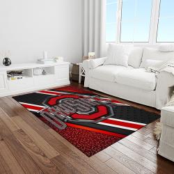 NCAA Ohio State Buckeyes College Sport Basketball And Foolball Team Logo Rectangle Area Rug OSB33