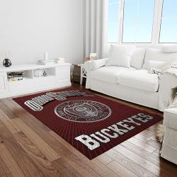 NCAA Ohio State Buckeyes College Sport Basketball And Foolball Team Logo Rectangle Area Rug OSB38