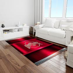 NCAA Ohio State Buckeyes College Sport Basketball And Foolball Team Logo Rectangle Area Rug OSB51