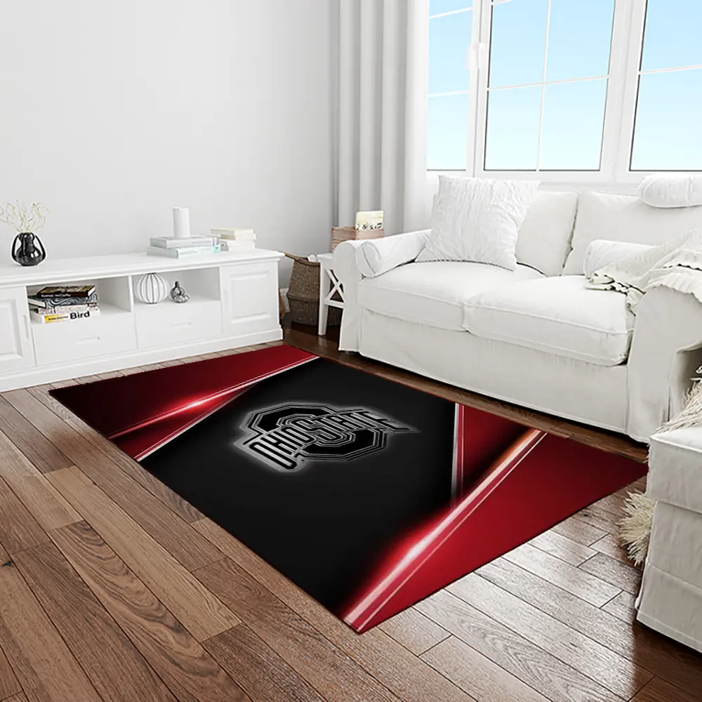 NCAA Ohio State Buckeyes College Sport Basketball And Foolball Team Logo Rectangle Area Rug OSB52