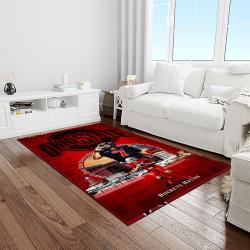 NCAA Ohio State Buckeyes College Sport Basketball And Foolball Team Logo Rectangle Area Rug OSB56
