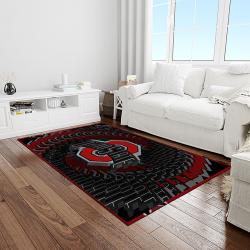 NCAA Ohio State Buckeyes College Sport Basketball And Foolball Team Logo Rectangle Area Rug OSB59