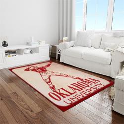 NCAA Oklahoma Sooners Sport Basketball And Foolball Team Logo Rectangle Area Rug OS06